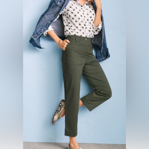 TALBOTS High waisted patch pocket Cropped Pants Size 12 NWT! - Picture 3 of 7